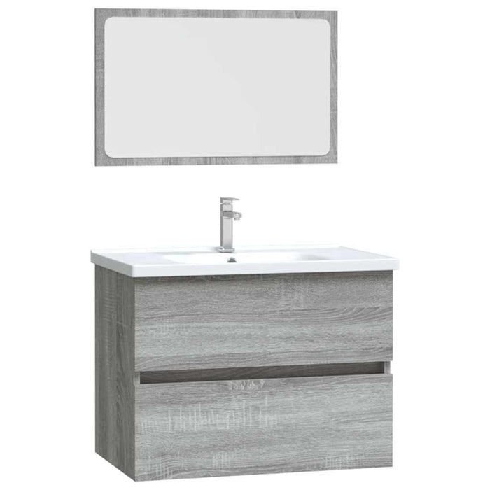 Set mobilier de baie, 2 piese, gri sonoma, lemn prelucrat - WALTI WALTI