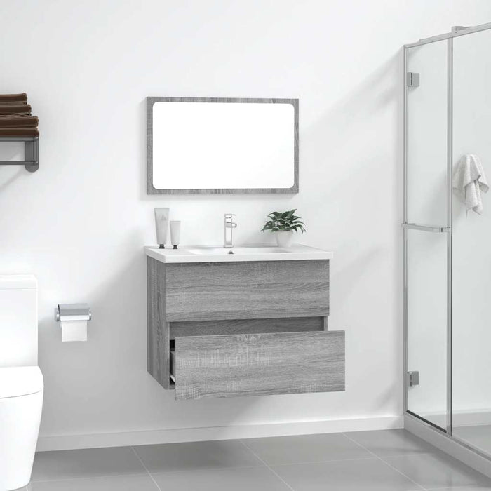 Set mobilier de baie, 2 piese, gri sonoma, lemn prelucrat - WALTI WALTI