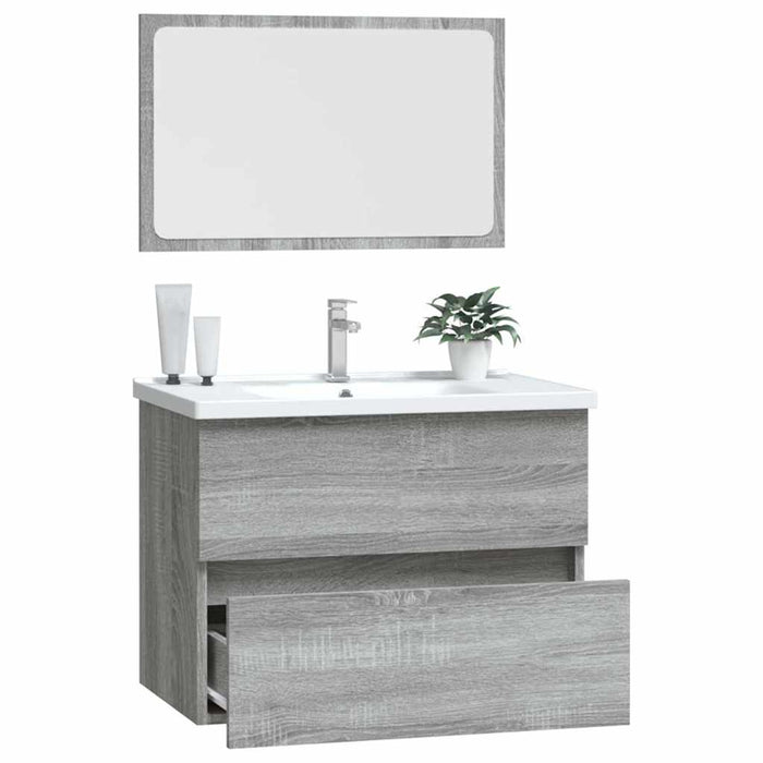 Set mobilier de baie, 2 piese, gri sonoma, lemn prelucrat - WALTI WALTI