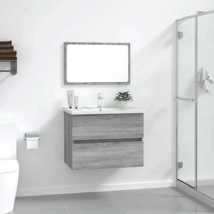 Set mobilier de baie, 2 piese, gri sonoma, lemn prelucrat - WALTI WALTI