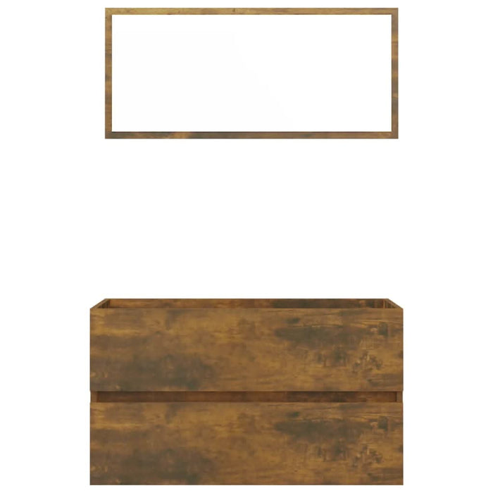 Set mobilier de baie, 2 piese, stejar fumuriu, lemn prelucrat - WALTI WALTI