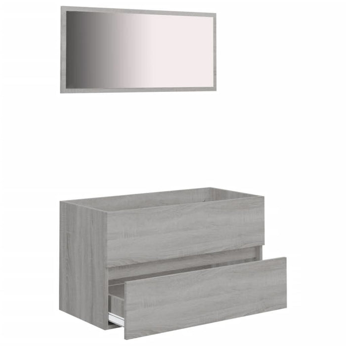 Set mobilier de baie, 2 piese, gri sonoma, lemn prelucrat - WALTI WALTI
