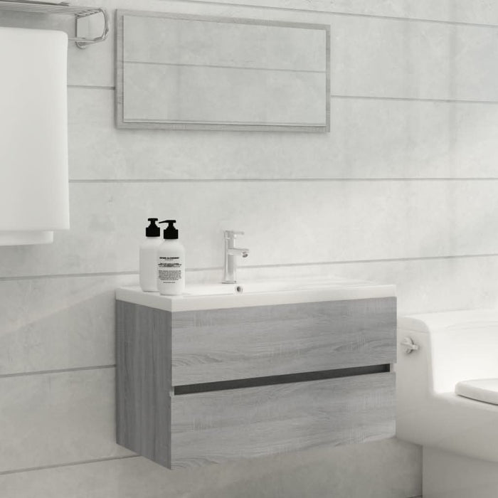 Set mobilier de baie, 2 piese, gri sonoma, lemn prelucrat - WALTI WALTI