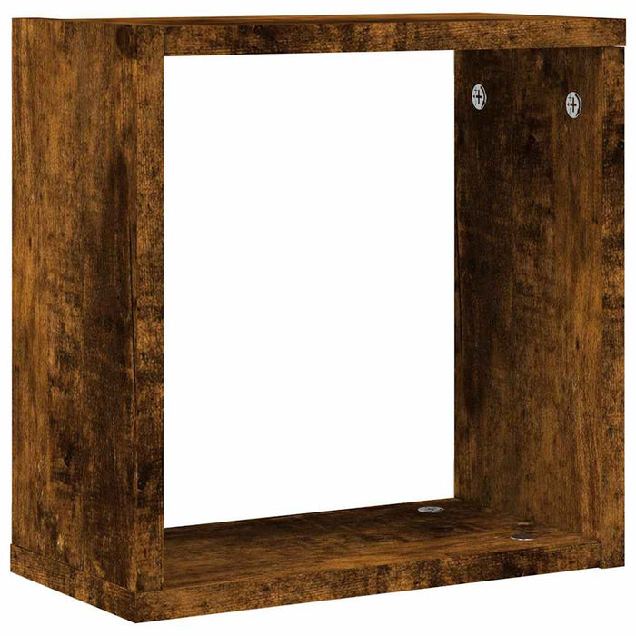 Rafturi cuburi de perete 2 buc Stejar afumat 30x15x30 cm - WALTI WALTI