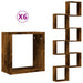 Rafturi cuburi de perete 6 buc Stejar afumat 30x15x30 cm - WALTI WALTI