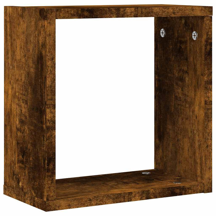 Rafturi cuburi de perete 6 buc Stejar afumat 30x15x30 cm - WALTI WALTI