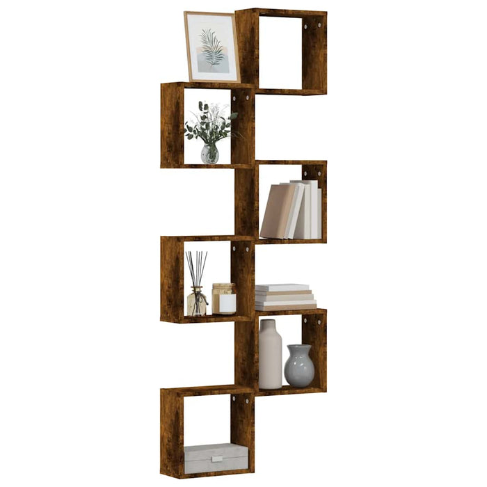 Rafturi cuburi de perete 6 buc Stejar afumat 30x15x30 cm - WALTI WALTI