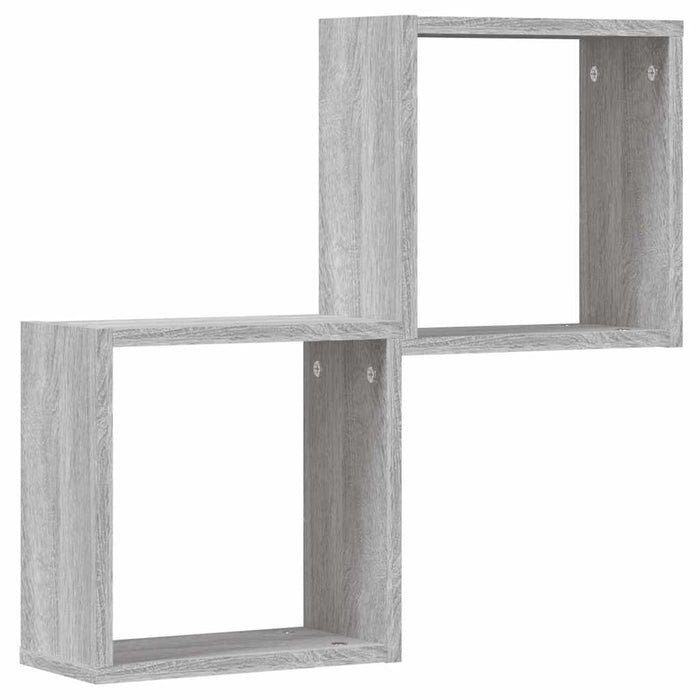 Rafturi cuburi de perete 2 buc Gri Sonoma 30x15x30 cm - WALTI WALTI