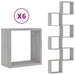 Rafturi cub de perete 6 buc Gri Sonoma 30x15x30 cm - WALTI WALTI