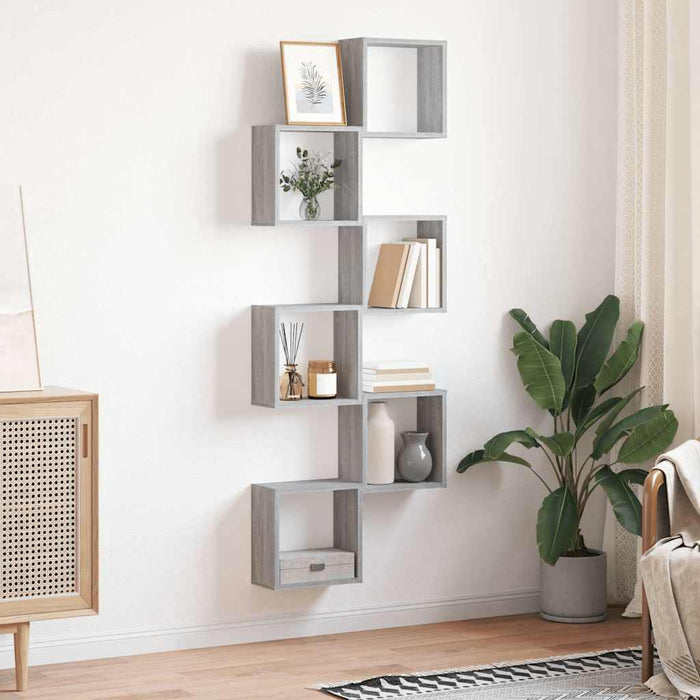 Rafturi cub de perete 6 buc Gri Sonoma 30x15x30 cm - WALTI WALTI