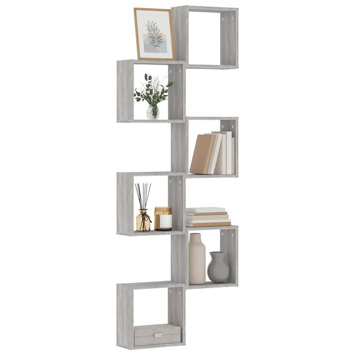 Rafturi cub de perete 6 buc Gri Sonoma 30x15x30 cm - WALTI WALTI