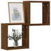 Rafturi cub de perete 2 buc Stejar maro 30x15x30 cm - WALTI WALTI