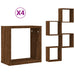 Rafturi cuburi de perete 4 buc Stejar maro 30x15x30 cm - WALTI WALTI