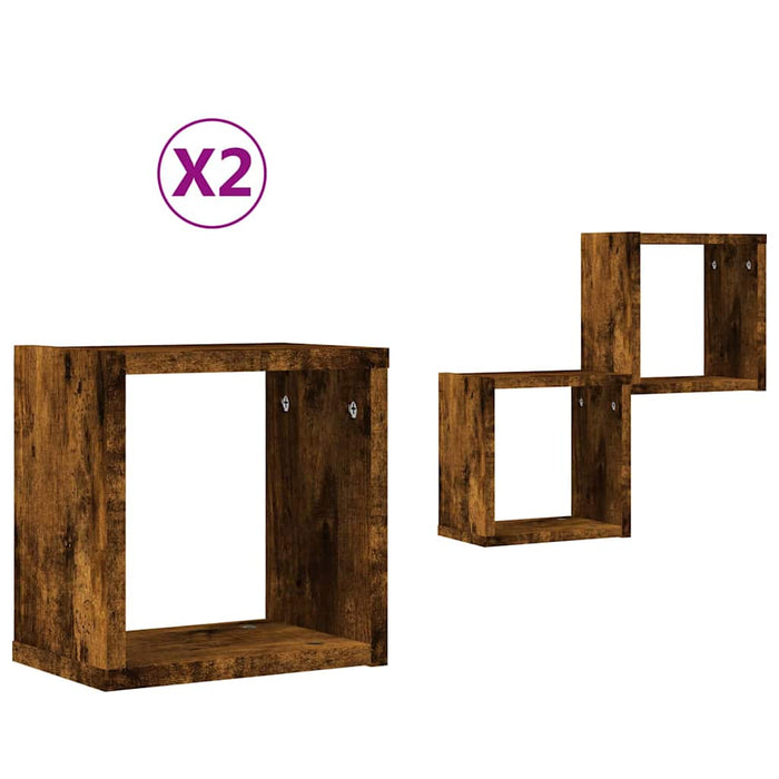 Șemele de perete 2 pcs Maro 26 x 15 x 26 cm Lemn compozit - WALTI WALTI