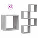 Șemele de perete 4 pcs Gri 26 x 15 x 26 cm Lemn compozit - WALTI WALTI