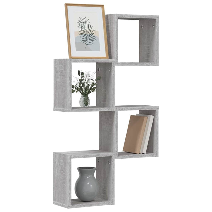 Șemele de perete 4 pcs Gri 26 x 15 x 26 cm Lemn compozit - WALTI WALTI
