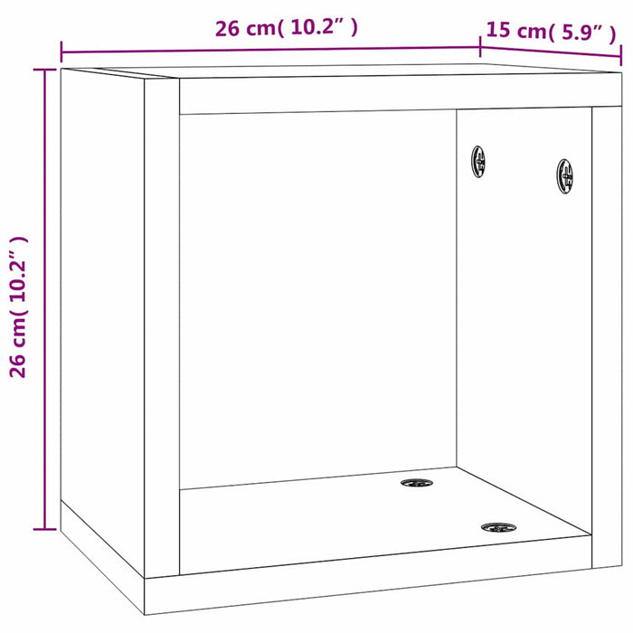 Șemele de perete 4 pcs Gri 26 x 15 x 26 cm Lemn compozit - WALTI WALTI