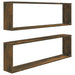 Rafturi de perete cub, 2 buc., stejar fumuriu 100x15x30 cm lemn - WALTI WALTI