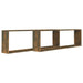 Rafturi de perete cub, 2 buc., stejar fumuriu 100x15x30 cm lemn - WALTI WALTI