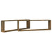 Rafturi de perete cub, 2 buc., stejar fumuriu 100x15x30 cm lemn - WALTI WALTI