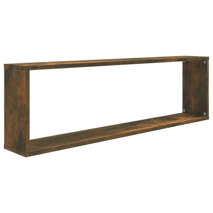 Rafturi de perete cub, 2 buc., stejar fumuriu 100x15x30 cm lemn - WALTI WALTI