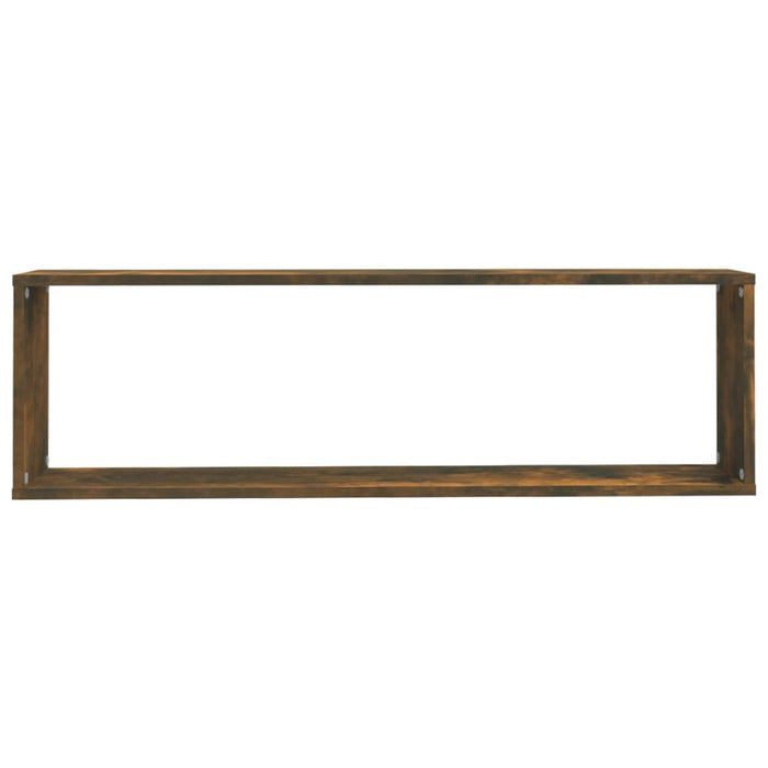 Rafturi de perete cub, 2 buc., stejar fumuriu 100x15x30 cm lemn - WALTI WALTI