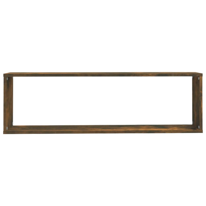 Rafturi de perete cub, 4 buc., stejar fumuriu 100x15x30 cm lemn - WALTI WALTI