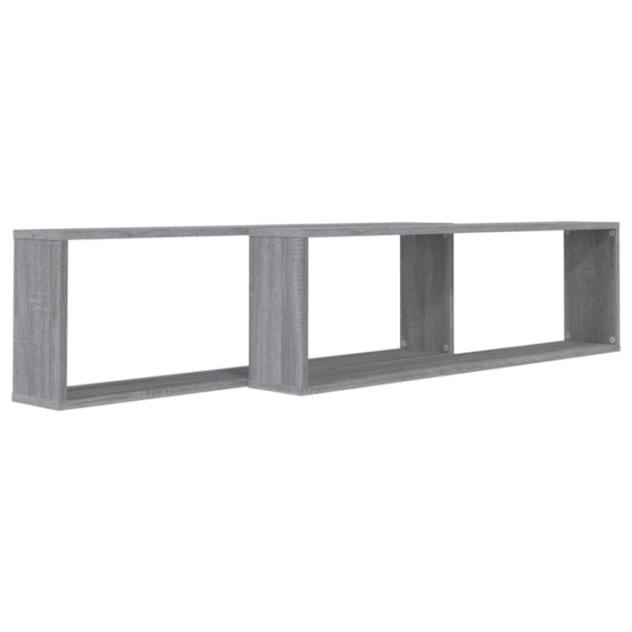 Rafturi de perete cub, 2 buc., gri sonoma, 100x15x30 cm, lemn - WALTI WALTI
