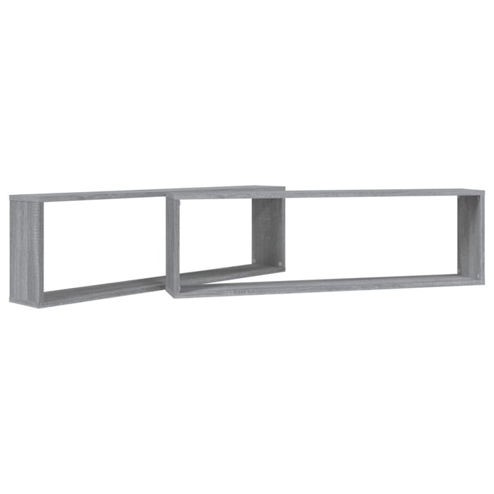 Rafturi de perete cub, 2 buc., gri sonoma, 100x15x30 cm, lemn - WALTI WALTI