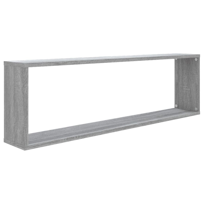 Rafturi de perete cub, 2 buc., gri sonoma, 100x15x30 cm, lemn - WALTI WALTI