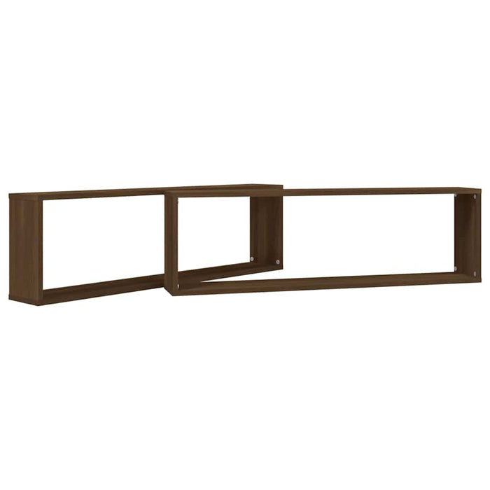 Rafturi de perete cub, 2 buc., stejar maro 100x15x30 cm lemn WALTI