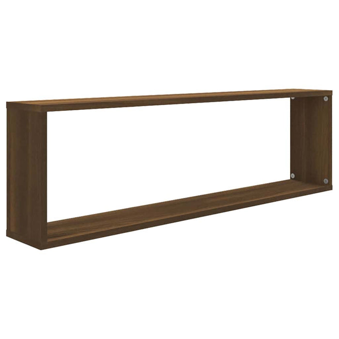 Rafturi de perete cub, 2 buc., stejar maro 100x15x30 cm lemn WALTI