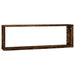 Rafturi de perete cub, 4 buc. stejar fumuriu 80x15x26,5 cm lemn - WALTI WALTI