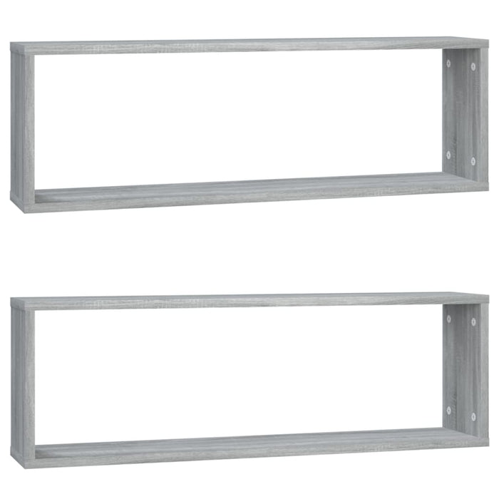 Rafturi de perete cub, 2 buc., gri sonoma, 80x15x26,5 cm, lemn - WALTI WALTI