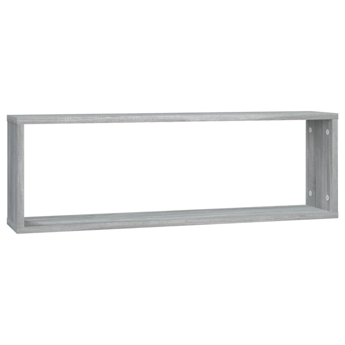 Rafturi de perete cub, 2 buc., gri sonoma, 80x15x26,5 cm, lemn - WALTI WALTI