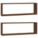 Rafturi de perete cub, 2 buc. stejar maro, 80x15x26,5 cm, lemn - WALTI WALTI