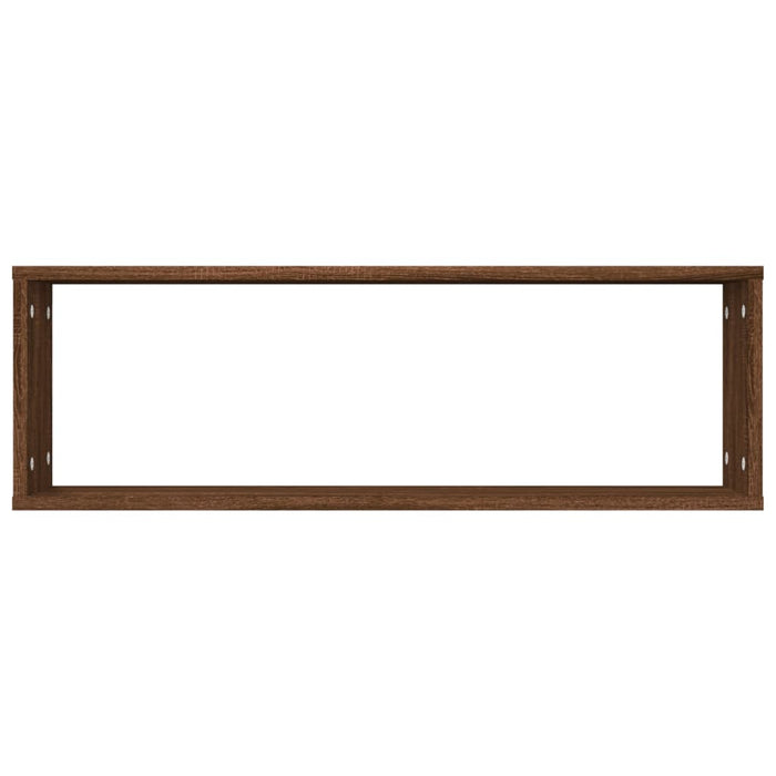 Rafturi de perete cub, 2 buc. stejar maro, 80x15x26,5 cm, lemn - WALTI WALTI