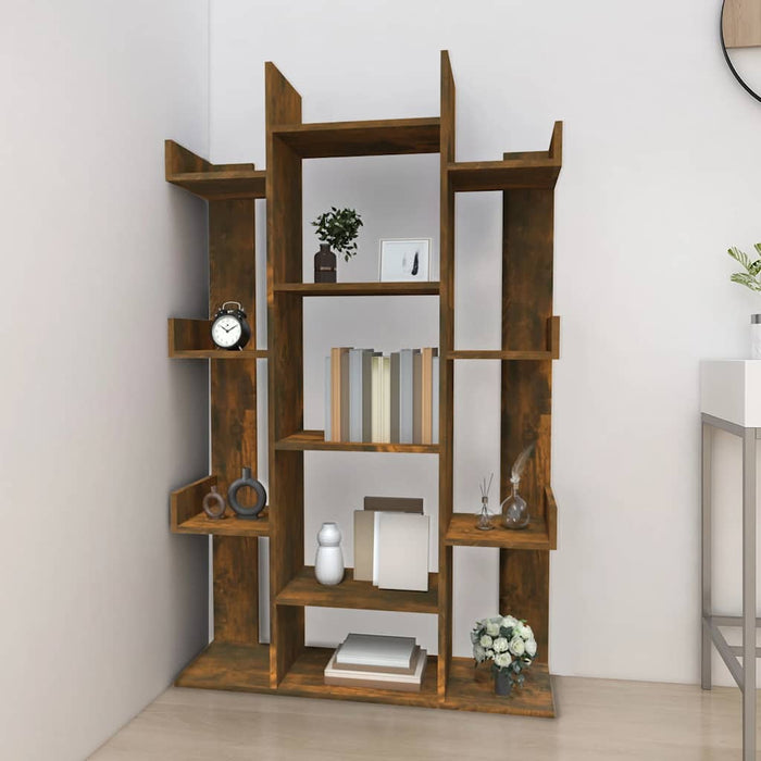 Bibliotecă, stejar fumuriu, 86x25,5x140 cm, lemn prelucrat - WALTI WALTI