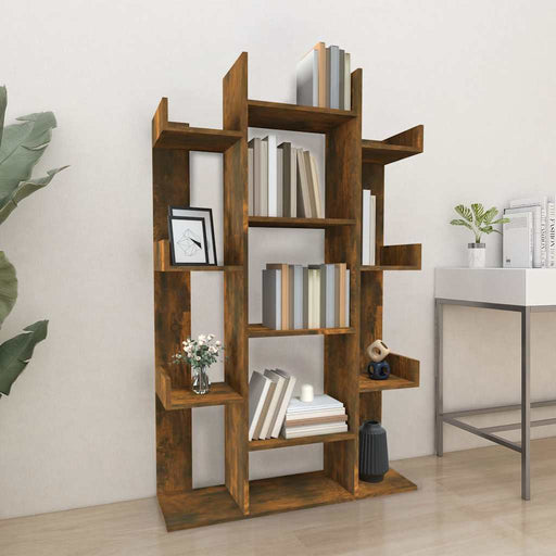 Bibliotecă, stejar fumuriu, 86x25,5x140 cm, lemn prelucrat - WALTI WALTI