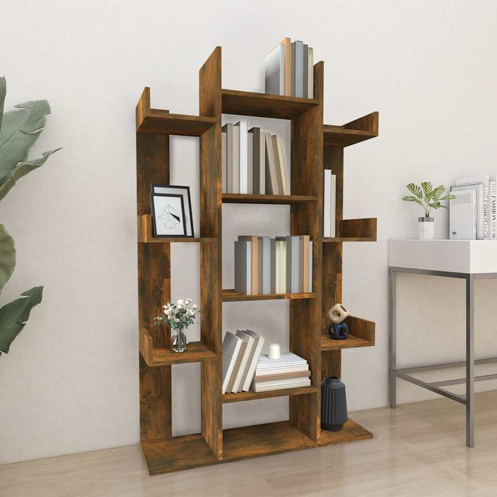 Bibliotecă, stejar fumuriu, 86x25,5x140 cm, lemn prelucrat - WALTI WALTI