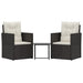 Set mobilier de exterior cu perne, 3 piese, negru, poliratan - WALTI WALTI