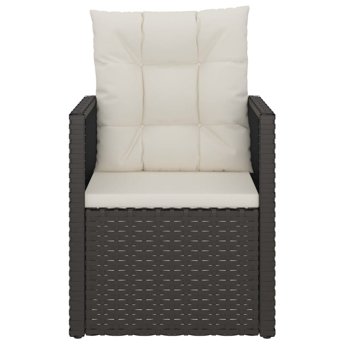 Set mobilier de exterior cu perne, 3 piese, negru, poliratan - WALTI WALTI