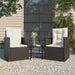Set mobilier de exterior cu perne, 3 piese, negru, poliratan - WALTI WALTI