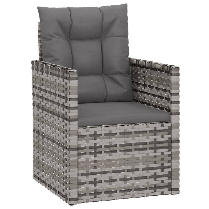 Set mobilier de exterior cu perne, 3 piese, gri, poliratan WALTI