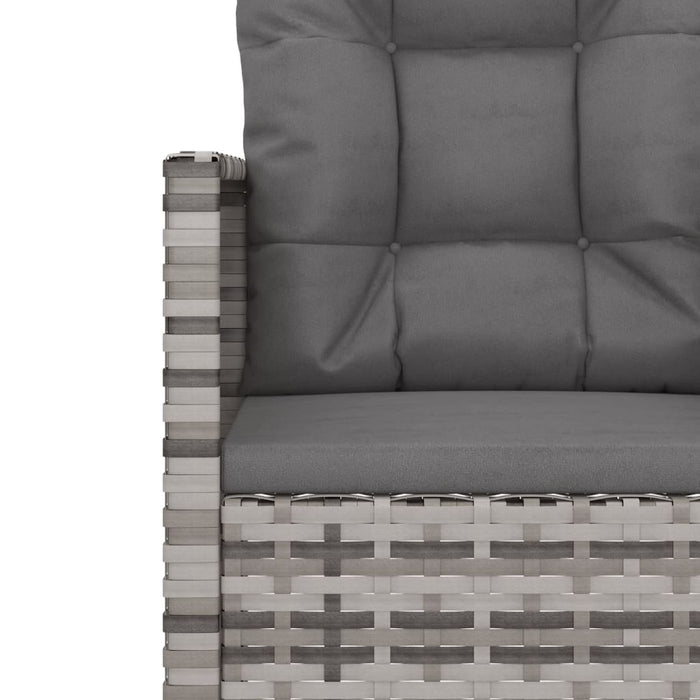 Set mobilier de exterior cu perne, 3 piese, gri, poliratan WALTI