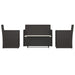Set mobilier de exterior cu perne, 4 piese, negru, poliratan - WALTI WALTI