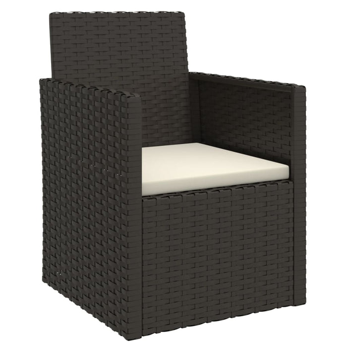 Set mobilier de exterior cu perne, 4 piese, negru, poliratan - WALTI WALTI