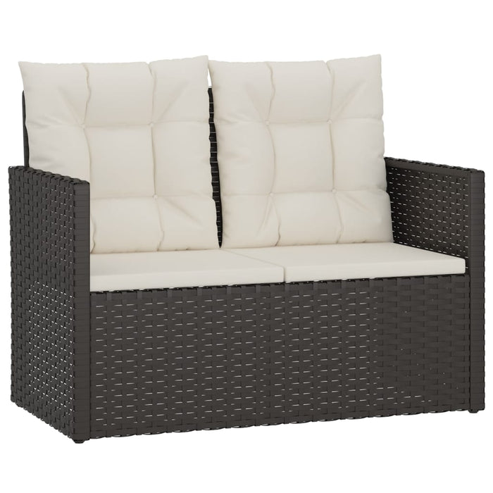 Set mobilier de exterior cu perne, 4 piese, negru, poliratan - WALTI WALTI