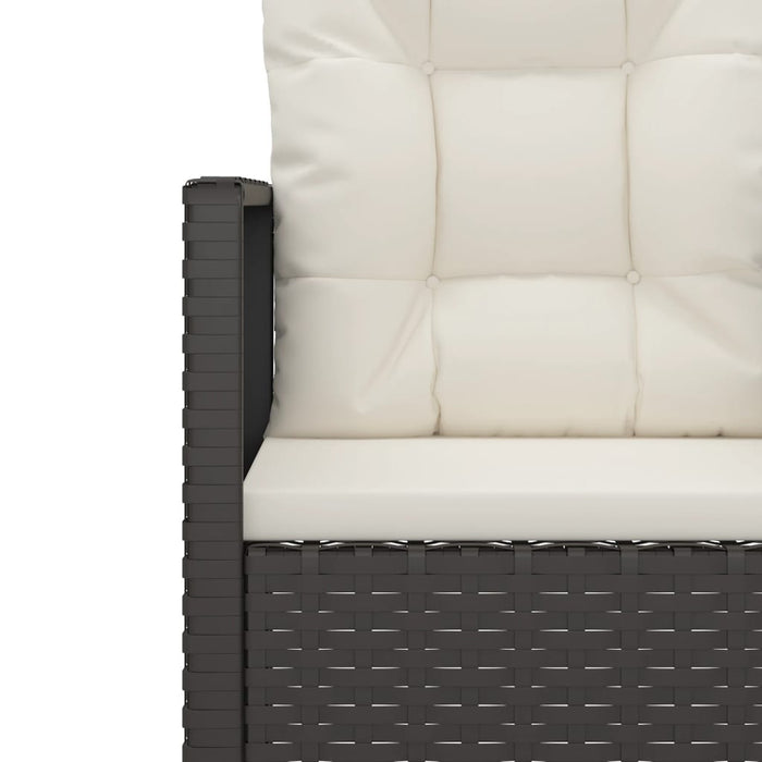 Set mobilier de exterior cu perne, 4 piese, negru, poliratan - WALTI WALTI