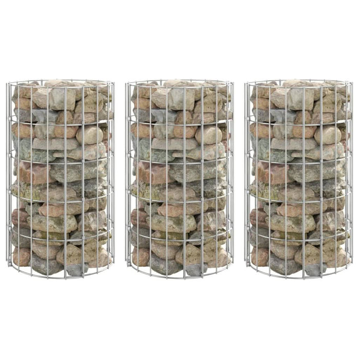 Strat înălțat gabion 3 buc. Ø30x50 cm oțel galvanizat circular - WALTI WALTI